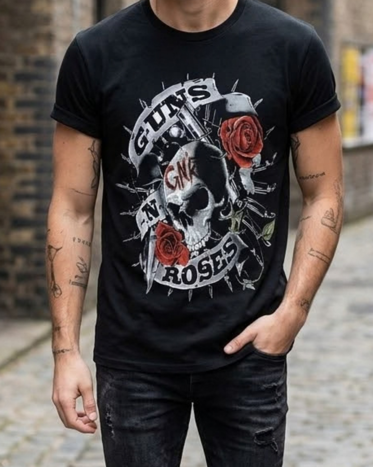 Polera Guns N' Roses - Calavera GNR Skull & Roses
